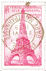 Eiffel Stamp Pink